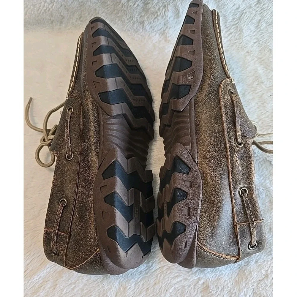 Ferrari Men's Loafers Moccasins‎ Shoes Brown Size 11 D Lace-up Leather